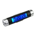 thumbnail image 1 of Black Plastic Car Vent Thermometer & Clock Combo with LED Digital Display, Blue Backlight, 2 x L44 Button Batteries Included, Compact 85x24x24mm Size, 20g Lightweight Design for Vehicle Dashboard Use, 1 of 6