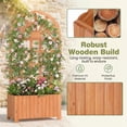 thumbnail image 6 of ELLEGNT 1 PCS Wooden Raised Garden Bed with Trellis – 48" Planter Box, Drainage Holes Brown, 6 of 9