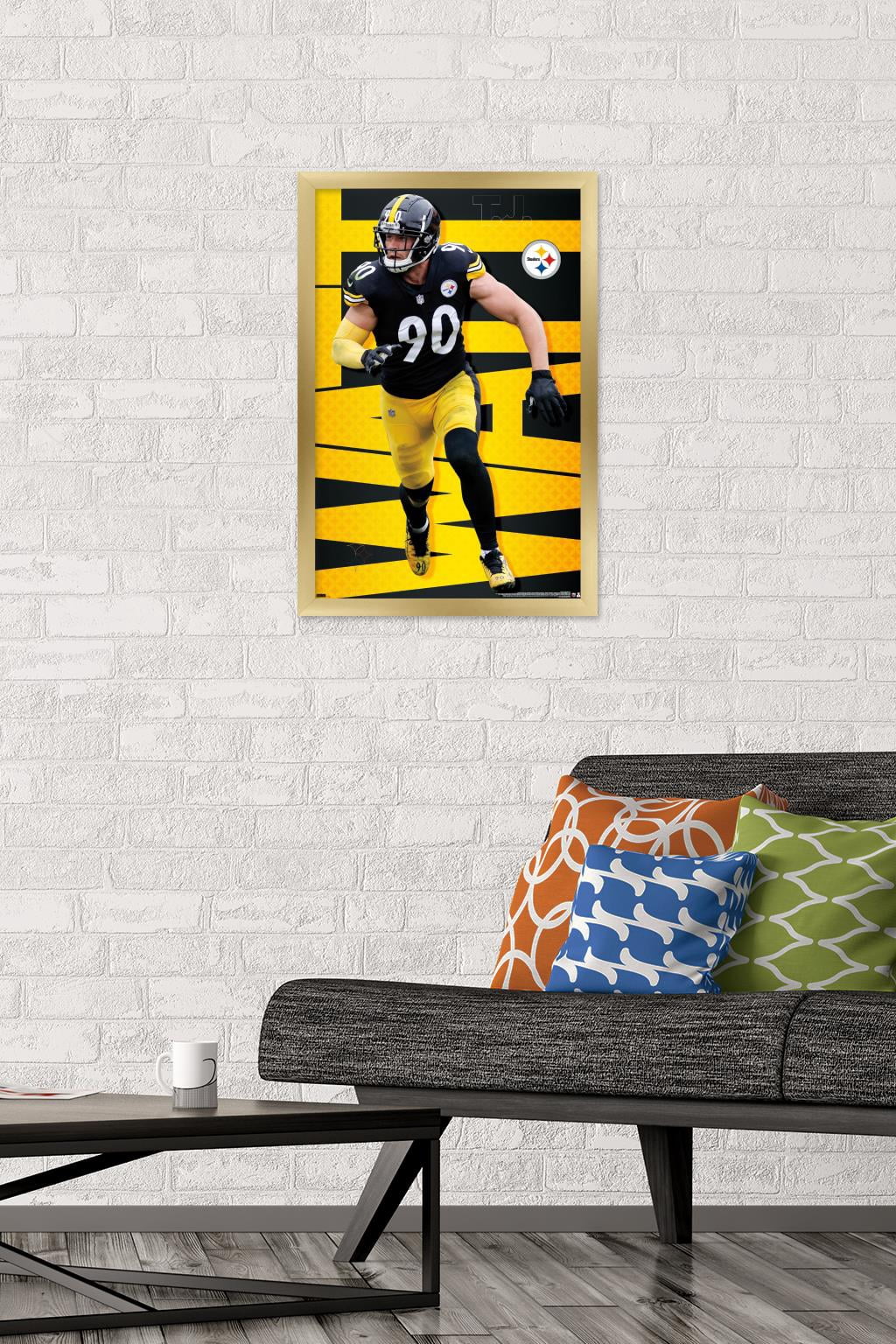 NFL Pittsburgh Steelers - T.J. Watt 21 Wall Poster, 14.725" x 22.375" Framed