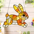 thumbnail image 7 of AURIGATE 2D Easter Bunny Stained Glass Acrylic Suncatcher 7.87in, Colorful Rabbit Window Hanging Decor for Spring Easter Home Wall Window Farmhouse Decor, 7 of 7