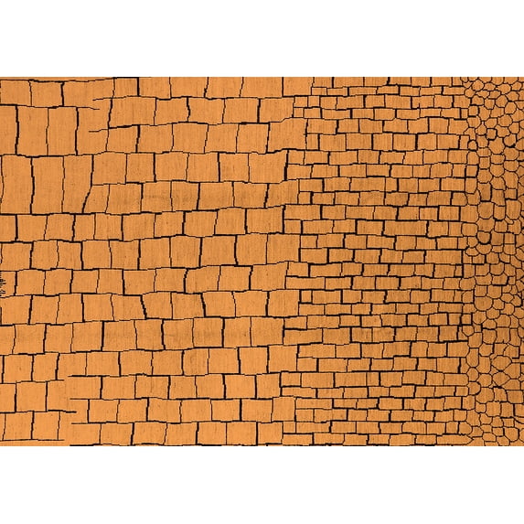Ahgly Company Indoor Rectangle Solid Orange Modern Area Rugs, 8' x 10'