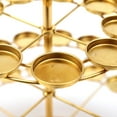 thumbnail image 5 of Gold Round Butter Lamp Holder Candle Buddha Lotus Lamp Holder Ornament, 5 of 12