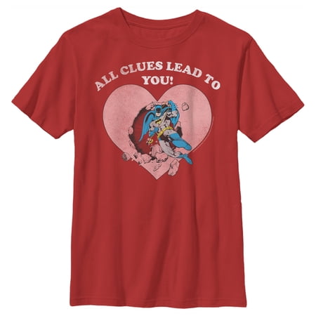 Boy s Batman Valentine s Day All the Clues Lead to You Graphic Tee Red X Small