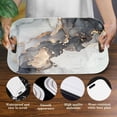thumbnail image 3 of Serving Trays with Handles, 14.5 x 9.8 inch Rectangular Plastic Tray for Restaurant, Kitchen, Gray And Golden Marble, 3 of 6