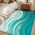 thumbnail image 5 of Kitchen Mats for Floor 3x5 Ft, Teal Waves Abstract Non Slip Area Rugs for Kitchen Bedroom Entryway, Gradient Fluid Water Ripple Washable Carpet Runner Rug Floor Mats for Bedroom Home Decor, 5 of 9