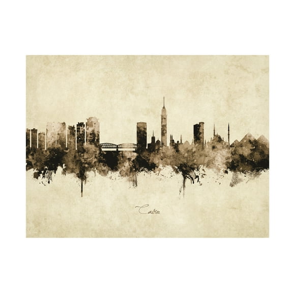 Michael Tompsett 'Cairo Egypt Skyline Vintage' Canvas Art
