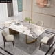 thumbnail image 2 of Designer Luxury Marble Rock Slab dining table set 8 chairs mesa tavolo pranzo furniture comedor marbre Stainless steel gold base My Lux Decor Round, 2 of 20