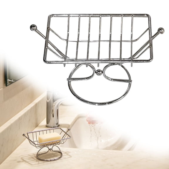 Stainless Steel Soap Dish with Drain Ring, Soap Holder, Soap Dish for Shower, Soap Holder Shower, Soap Tray, Soap Box, Modern Wire Soap Holder Tray for Bathroom Counter 1Pcs