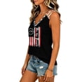 thumbnail image 5 of Bbyeadc 250 Anniversary USA Shirt Women V Neck Sleeveless Tank Top Patriotic Vest 250th Anniversary USA Flag Eagle Tee 1776-2026 Gift,Black (XL), 5 of 5