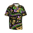 thumbnail image 2 of Kll Men'S Hawaiian Shirt Short Sleeve Button Down Beach Shirts-Mardi Gras3, 2 of 8