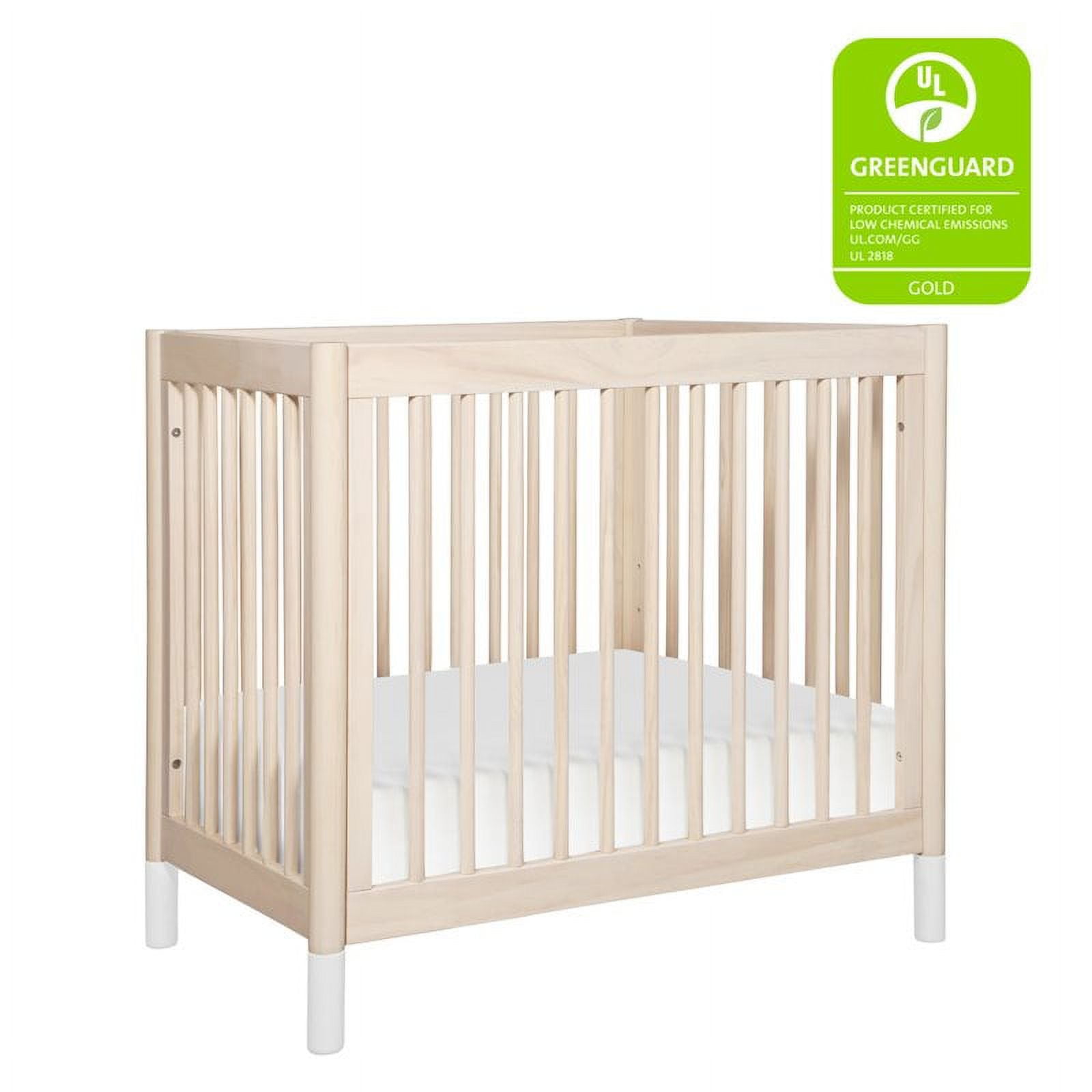 Babyletto Gelato 4 in 1 Convertible Mini Crib in Washed Natural with White Feet Walmart Business Supplies