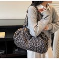 thumbnail image 2 of KKLDOGS Leopard Print Canvas Duffle Bag, Large Capacity Casual Weekender Shoulder Handbag for Travel & Daily Use, 2 of 5