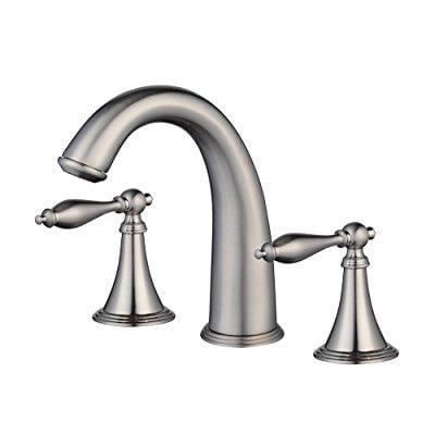 Beelee Modern Style Three Holes Double Handles Widespread Bathroom Beelee Modern Style Three Holes Double Handles Widespread Bathroom Sink Faucet Brushed Nickel
