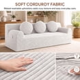 thumbnail image 6 of UHOMEPRO 71" Compact Cloud Couch, 3 Seater Low Profile Floor Sofa and Couch, No Assembly High Density Foam Couch, 1200lbs Capacity for Living Room Small Space, White, 6 of 10