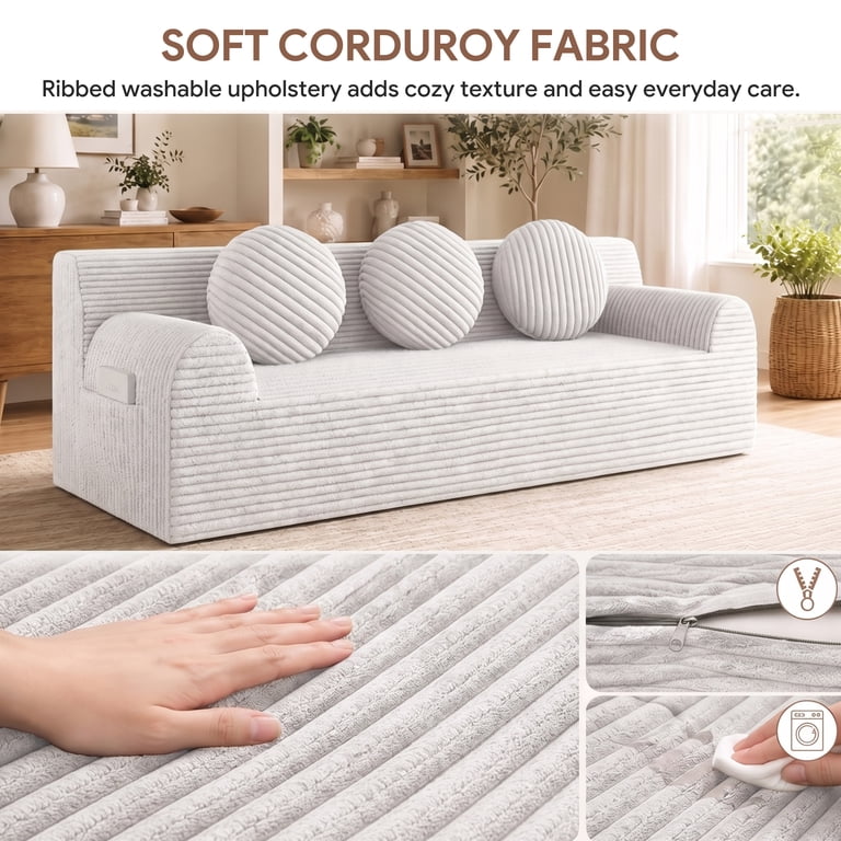 UHOMEPRO 71" Cloud Couch, 3-Seater Low Profile photo 6