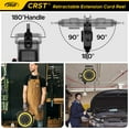 thumbnail image 7 of CRST Retractable Extension Cord Reel with Handle, 50 FT Heavy Duty 14AWG/3C SJTOW Power Cord with 3 Grounded Outlets Lighted Triple Tap Limited of 1625W, 13Amp Circuit Breaker, 180° Swivel Bracket, 7 of 7