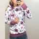 thumbnail image 2 of Mujeres Sexy Crop Floral Stripe Printed Splicing Workout Outwears Manga larga con cuello en V Sudaderas con capucha Sweatershirt Casual Otoño Blusa Tops Fridja fksj3918, 2 of 5