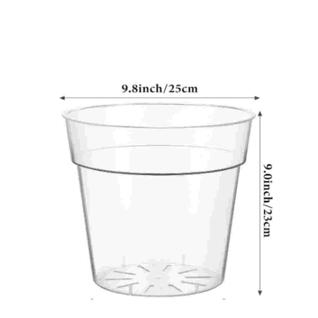 2 Packs Nursery Pots, 9.84" Clear Plastic Orchid Pot Extra Large Nursery Pot with Holes for Plants