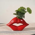 thumbnail image 5 of Red Lips Vase Simple Creative Ceramic Vase Decoration European(1 Pcs, Red), 5 of 5
