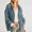 Blue, variant on Women's Oversized Zip Up Hoodies Waffle Knit Jacket,Fashion Casual Loose Comfortable Zipper Solid Color Long Sleeve Outerwear with Pockets