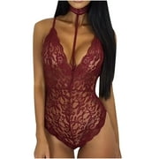 GUZYING Sports Bras for Women Strapless Bra Women's Lace Elegant Solid Color Siamese Tight Underwear Knix Bras for Women Womens Underwear Cotton New Arrival Red,M