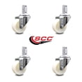 thumbnail image 2 of 3 Inch Nylon Wheel Swivel 7/8 Inch Square Stem Caster Set Service Caster Brand, 2 of 2