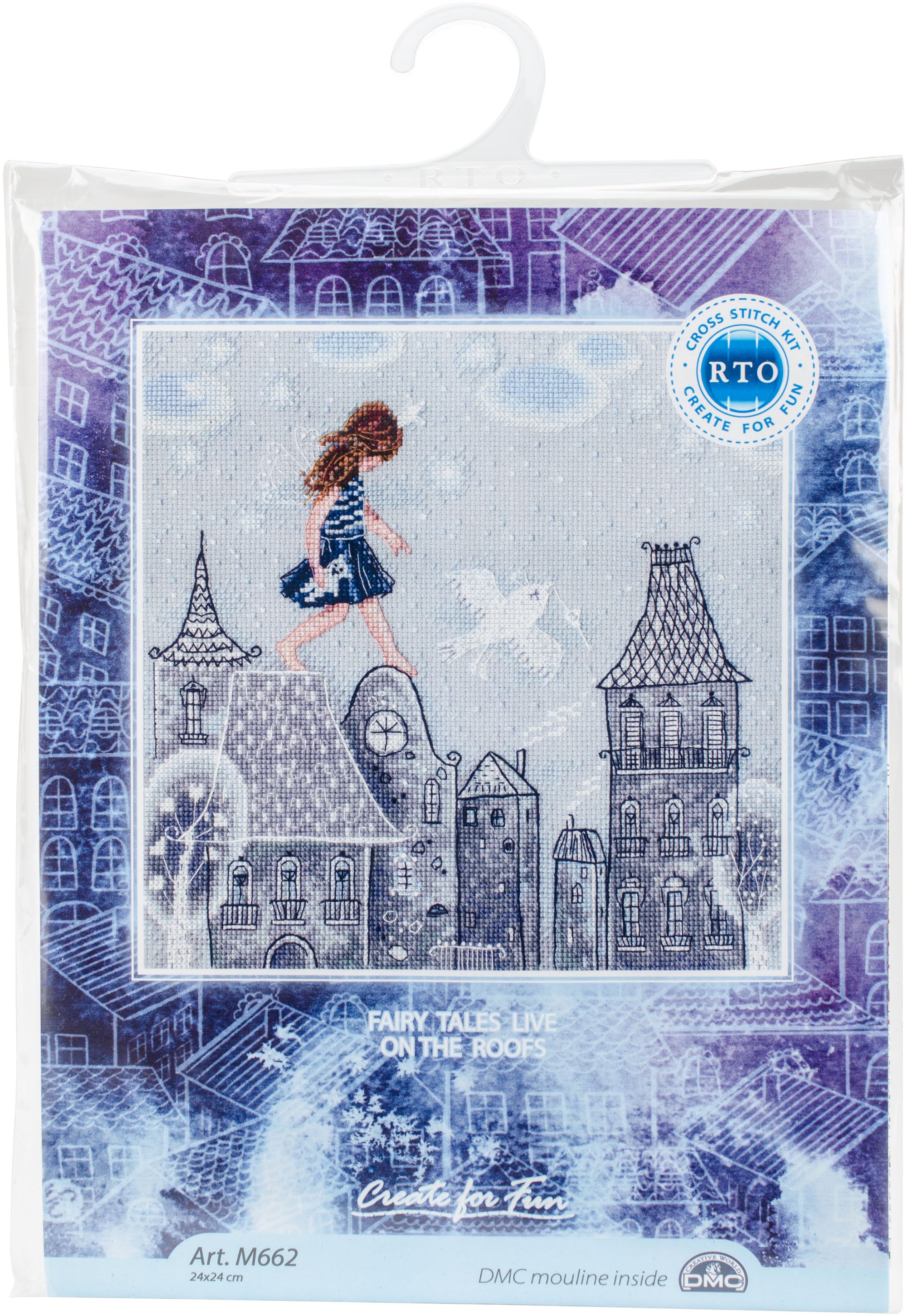 RTO Counted Cross Stitch Kit 9.5"X9.5"-Fairy Tales Live On Roofs (14 Count)