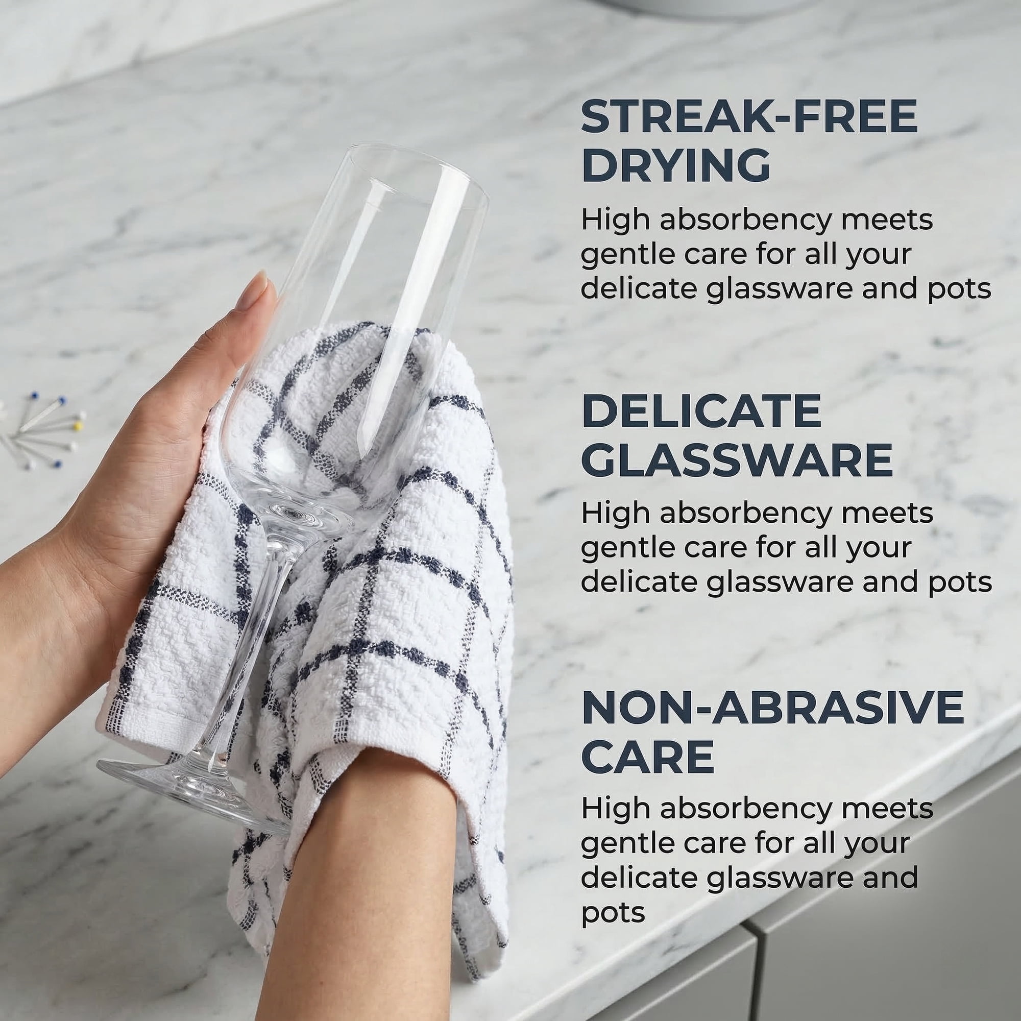 Unique Bargains Plaid 100% Cotton Quick Dry Kitchen Towels 4 Pack Grey/Green 25" x 15"
