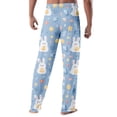 thumbnail image 4 of Domuza Easter Bunny Pajama Pants for Men Casual Drawstring Stretch Waist Pj Pants Comfy Relaxed Fit Lounge Sleep Pants with Pockets Sky Blue XL, 4 of 4