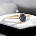 thumbnail image 3 of Alexandrite Oval Bezel Solitaire Ring 14K Yellow Gold Plated Engagement Ring Purple Stone Ring June BirthStone Ring Promise Ring Women Ring, 3 of 3