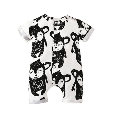 

MIUBAGIAL Baby Girls Boys Short Sleeve Cartoon Bodysuit Romper Jumpsuit
