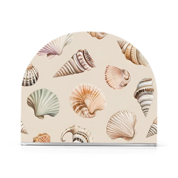 Yayeee Napkin Holder for Table Kitchen Paper Tissue Organization, Green Watercolor Seashells