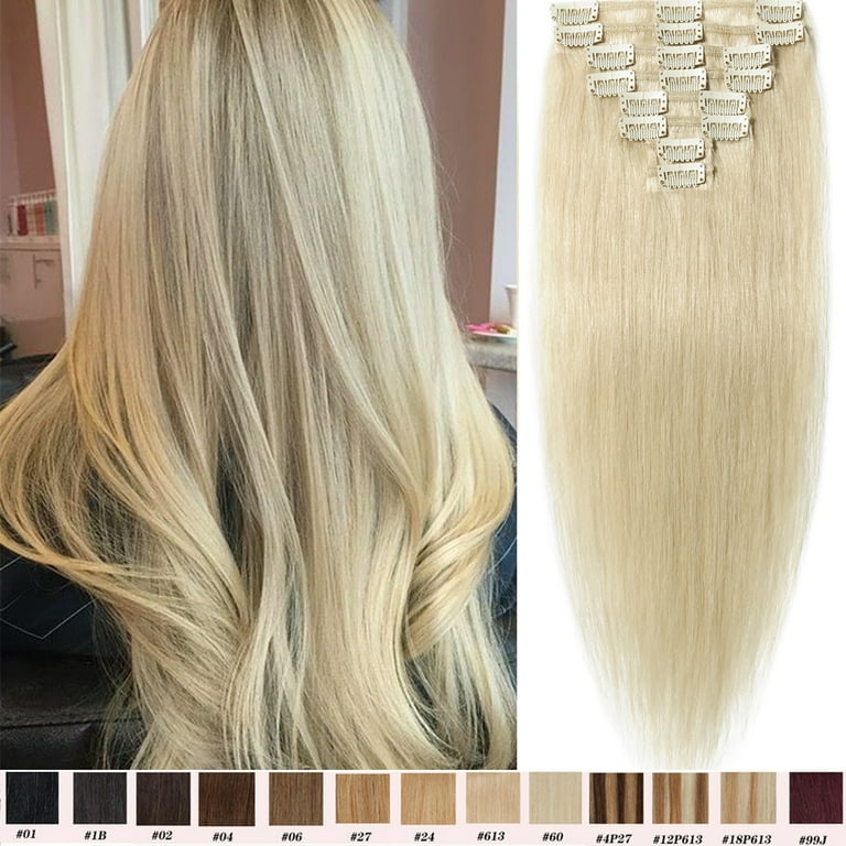 Easy clip in top human hair extensions