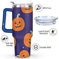 thumbnail image 3 of Cartoon Halloween Pumpkin 40 oz Coffee Tumbler with Handle Rust Resistant Coffee Travel Mug Decorative Tumbler for Home Office Supplies Camping Outdoor, 3 of 7