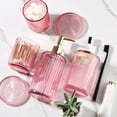 thumbnail image 6 of Pink 4-Pack Ribbed Glass Bathroom Accessory Set, 6 of 7