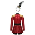 thumbnail image 2 of Alvivi Costume de Jeu de Rôle de Cirque pour Filles, Justaucorps à Manches Longues avec Franges et Chapeaux, Ensemble de Déguisement de Carnaval, Robe de Fête, Rouge 12, 2 of 7