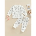 thumbnail image 3 of TSEXIEFOOFU 2 Pieces Baby Boy Cactus Print Round Neck Long Sleeve Tops+ Long Pants Set, 3 of 9