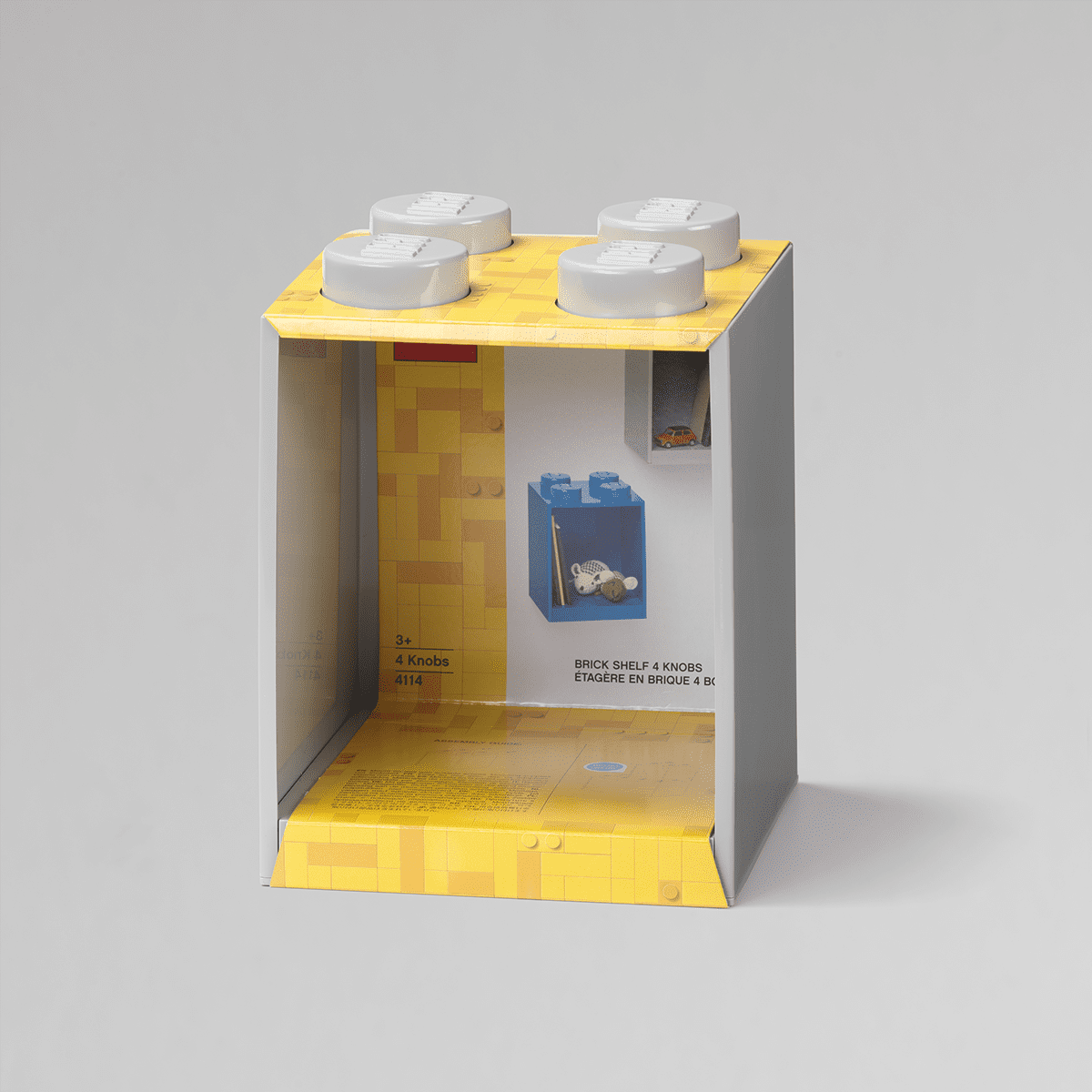 LEGO Storage Products: 41141740 4-Stud Brick Shelf Medium Stone Grey