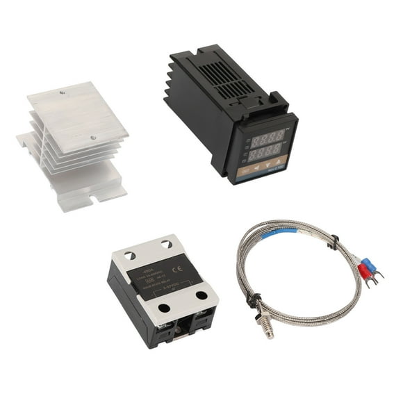 Digital PID Thermostat, Sensitive Self Adjustment PID Temperature Controller Solid State Relay with Heat Sink for Farm Breeding 40A