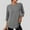 Gray#05, variant on Womens Summer Workout Tops 3/4 Sleeve Crewneck Shirts Ladies Pullover Long Sleeve Athletic Three Quarter Shirts UV Sun Protection UPF 50+ Quickly Dry Running Round Neck Moisture Wicking Tops