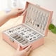 thumbnail image 4 of 2 Layers Jewellery Box, Pu Leather Jwelleries Women Set Box, Jewellery Organiser With Lockable Velvet Lining, Jewellery Box For Women To Hold Jewelry, 4 of 5