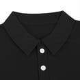 thumbnail image 4 of LODIENY Mens Golf Polo Shirts Short Sleeve Casual Banded Bottom Stretch Classic Fit Solid Knit Button up Athletic Workout T-Shirts Black XXL, 4 of 5