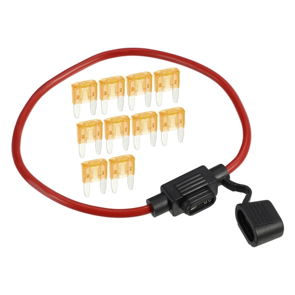 Unique Bargains 1 Set 5A Mini Blade Stye Fuse 12 AWG Fuse Holder 12 Gauge Fuse Holder Blade Style Inline Fuse Holder
