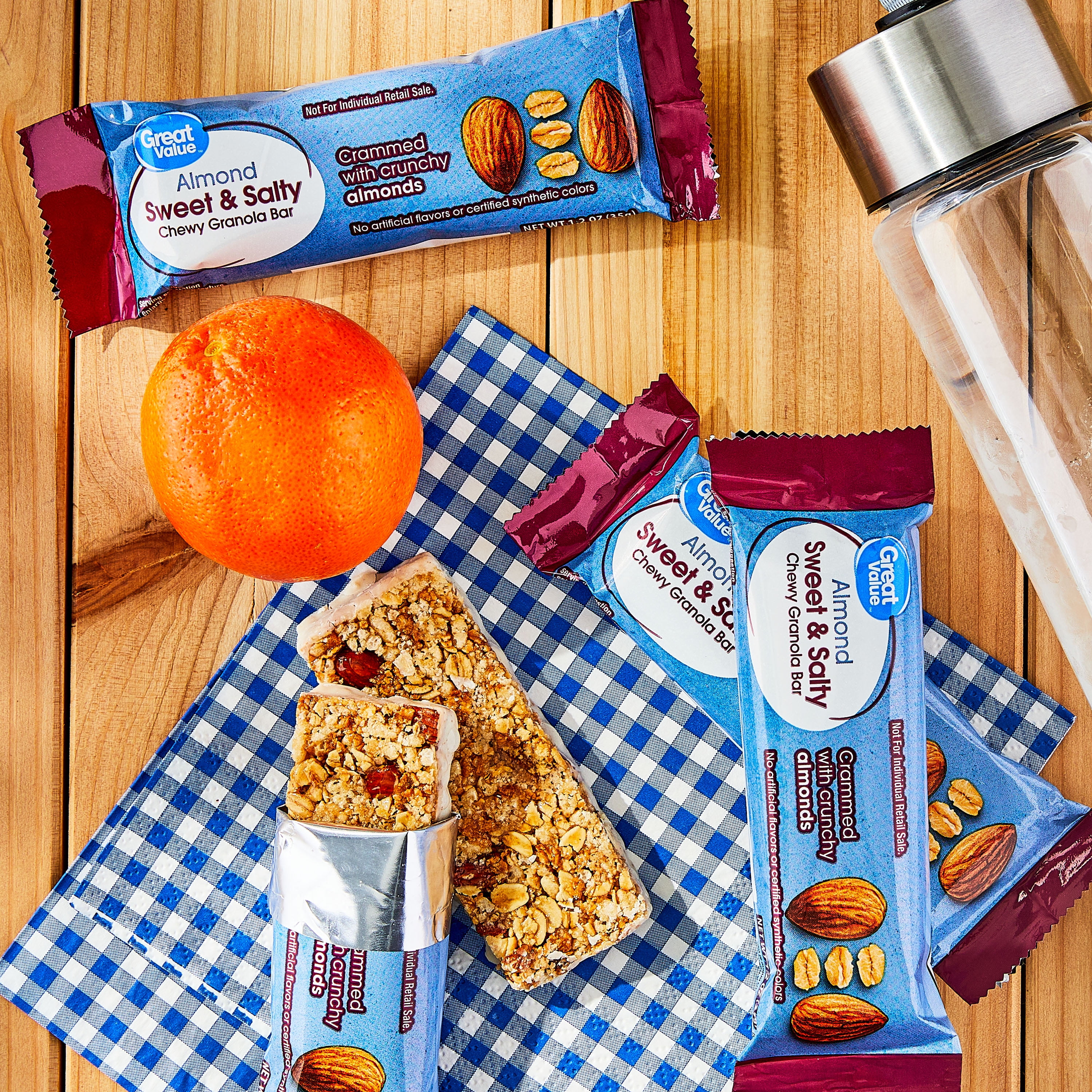 Great Value Almond Sweet & Salty Chewy Granola Bars, 7.4 oz, 6 Count