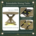thumbnail image 4 of Euroco 5 Piece Retro Rubber Wood Extendable Dining Table with Chair Natural Wood Wash, 4 of 8