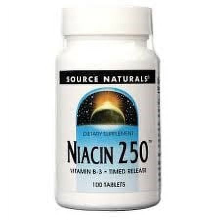 Source Naturals - Niacin 250 Vitamin B-3 Timed Release 250 mg. - 100 Tablets