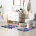thumbnail image 5 of Rectangle Bath Rugs Plush Bathroom Carpet Mat Non Slip Bathroom Mats Pink and Teal Tie-dye, 5 of 5