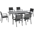 thumbnail image 1 of Outsunny Patio Dining Set, Expandable Table, 6 Stackable Chairs, Dark Grey, 1 of 10
