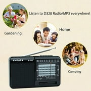 XHDATA D-328 Portable DSP Small Stereo Radio FM/AM/SW MP3 Player Support TF Card Rechargeable Battery Earphone Jack