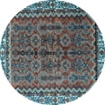 thumbnail image 1 of Ahgly Company Indoor Round Persian Light Blue Traditional Area Rugs, 8' Round, 1 of 4